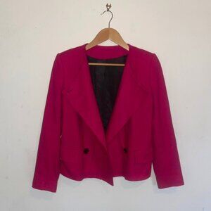 Jim Baldwin Manchester Wool Suit Jacket in Vibrant Pink, Size: 6